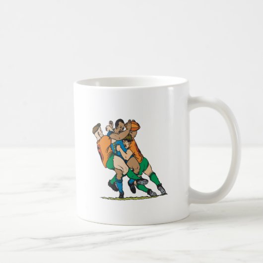 ラグビーのタックル2 コーヒーマグカップ (右)