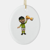 ラグビーのチャンピオン セラミックオーナメント (右)