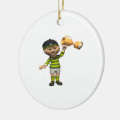 ラグビーのチャンピオン セラミックオーナメント (左)