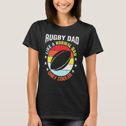 ラグビーのパパは普通の父親のように彼のために Tシャツ (正面)