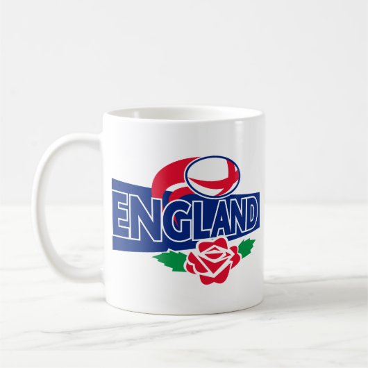 ラグビーのボールのイギリスの英語は上がりました コーヒーマグカップ (左)