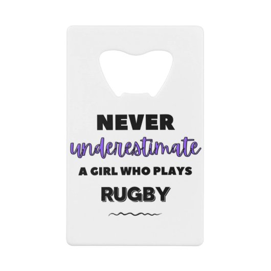 ラグビーの女の子を決し遊て甘く見る クレジットカード栓抜き (正面)