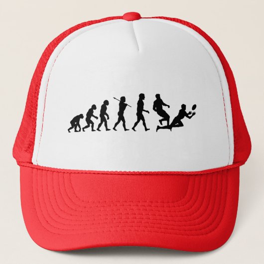 ラグビーの進化のおもしろいのスポーツ キャップ (正面)