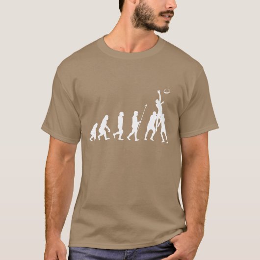 ラグビーの進化ラグビー名言ボールスポーツレトロ Tシャツ (正面)