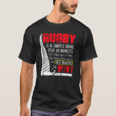 ラグビーは人がAの上で走る80分の簡単なゲームです Tシャツ (正面)