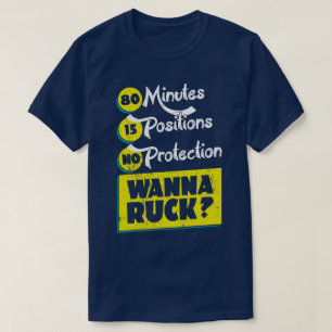 ラグビーは保護ティースポーツのユーモアをしわにしたいと思いません Tシャツ