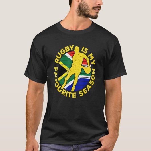 ラグビーは私のシーズンお気に入りのススポーツ南アフリカ Tシャツ (正面)