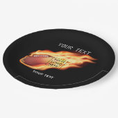 ラグビーをテーマにしたパーティー追加ロゴ ペーパープレート (アングル)