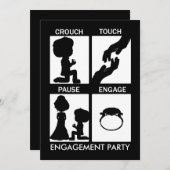 ラグビーをテーマにした婚約パーティ 案内状 (正面/裏面)