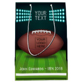 ラグビーをテーマにした追加ロゴ ミディアムペーパーバッグ (正面)