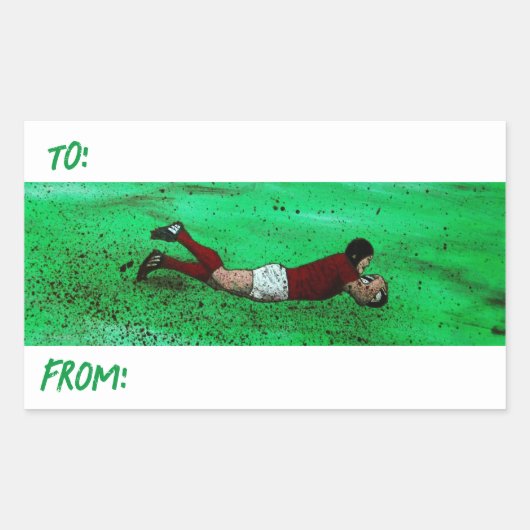 ラグビーアートギフトシール 長方形シール (正面)