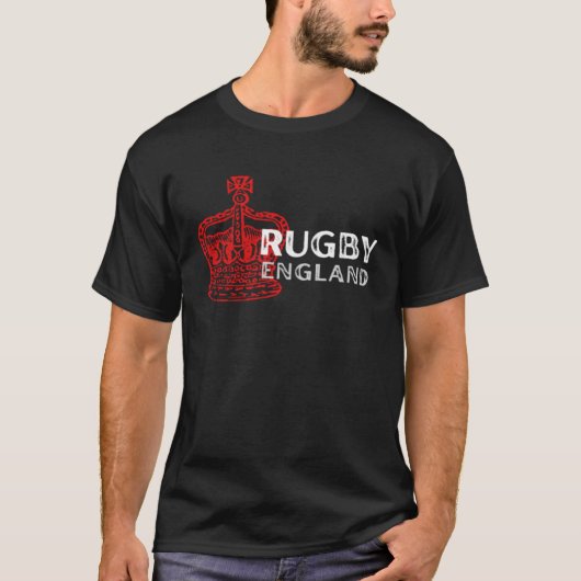 ラグビーイングランド王冠バッジ Tシャツ (正面)