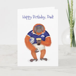 ラグビーオランウータン誕生日カードパパ カード