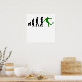 ラグビーキックの進化（緑） ポスター (キッチン)