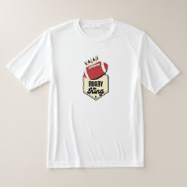 ラグビーキング | ラグビー用クラウン付きバッジデザイン Tシャツ