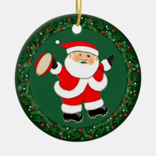 ラグビークリスマスコレクション セラミックオーナメント (正面)