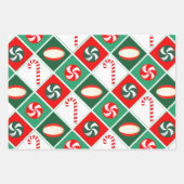 ラグビークリスマスホリデーギフトラッピング紙 ラッピングペーパーシート (正面2)