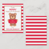 ラグビーストライプののバレンタイン教室用カード ノートカード (正面/裏面)