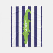 ラグビーストライプビーアリゲーターパーソナライズフリースブランケット フリースブランケット (正面)