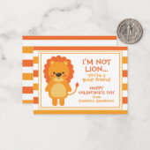 ラグビーストライプビーズライオンバレンタイン教室カード ノートカード (正面/裏面インサイチュ)