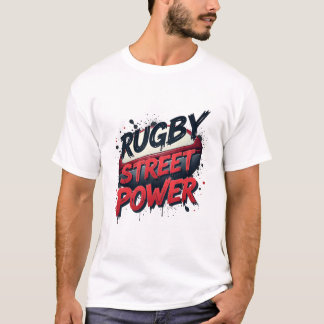 ラグビーストリートパワー - 都市型グラフィティスポーツ Tシャツ