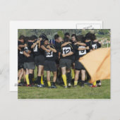 ラグビーチームが輪になって立つ ポストカード (正面/裏面)