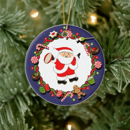 ラグビーパーソナライズされたグクリスマスホリデー セラミックオーナメント (ツリー)