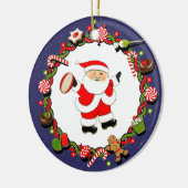 ラグビーパーソナライズされたグクリスマスホリデー セラミックオーナメント (左)