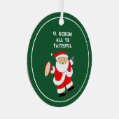 ラグビーパーソナライズされたグクリスマス収集可能 メタルオーナメント (正面右)