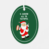 ラグビーパーソナライズされたグクリスマス収集可能 メタルオーナメント (正面左)