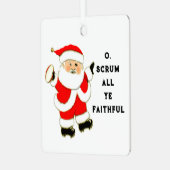 ラグビーパーソナライズされたグ・クリスマス メタルオーナメント (正面左)