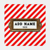 ラグビーパーソナライズされたグ・クリスマス メタルオーナメント (裏面)