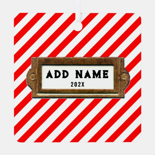 ラグビーパーソナライズされたグ・クリスマス メタルオーナメント (裏面)