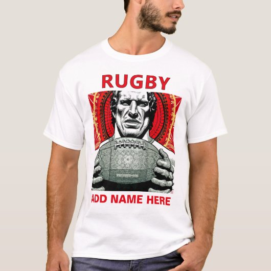 ラグビーパーソナライズされたグTシャツ Tシャツ (正面)