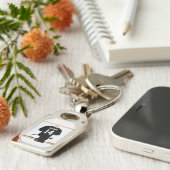 ラグビーパーソナライズされたジャージーブラックアンドホワイト キーホルダー (側面)