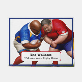 ラグビーパーソナライズされたファンのドアマット ドアマット
