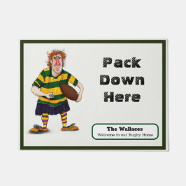 ラグビーパーソナライズされたファンのドアマット ドアマット