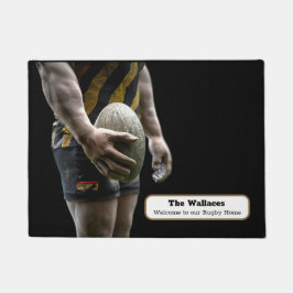 ラグビーパーソナライズされたファンのドアマット ドアマット