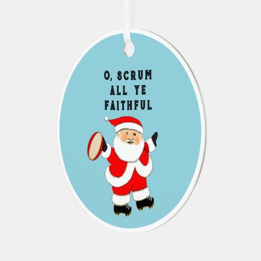 ラグビーパーソナライズされたホリデーギフト メタルオーナメント (正面左)