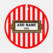 ラグビーパーソナライズされたホリデーギフト メタルオーナメント (裏面)