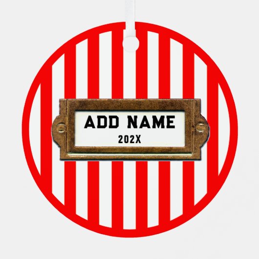 ラグビーパーソナライズされたホリデーギフト メタルオーナメント (裏面)