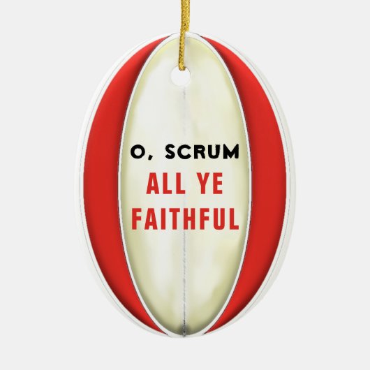 ラグビーパーソナライズされた収集可能セラミックオーナメント セラミックオーナメント (正面)