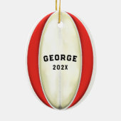 ラグビーパーソナライズされた収集可能セラミックオーナメント セラミックオーナメント (裏面)