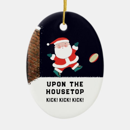 ラグビーパーソナライズされた収集可能セラミックオーナメント セラミックオーナメント (正面)