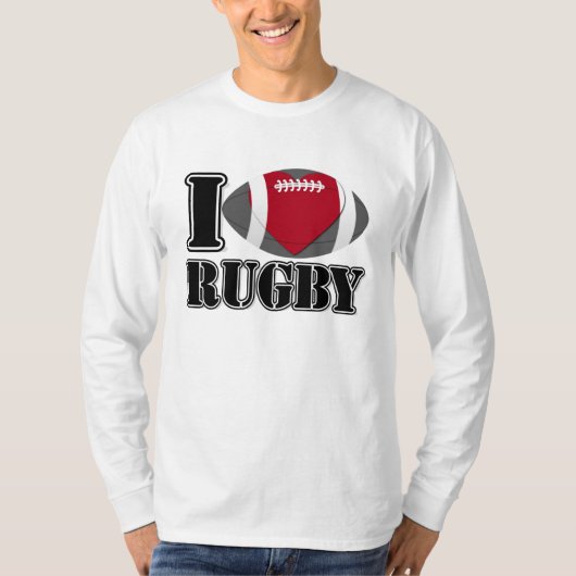 ラグビーフットボールTシャツが大好き Tシャツ (正面)