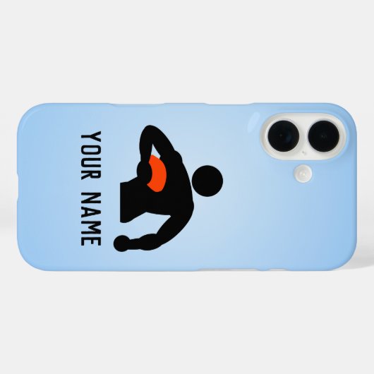 ラグビープレーヤーとボールあなたの名前または文字 Case-Mate iPhoneケース (裏面 (横))