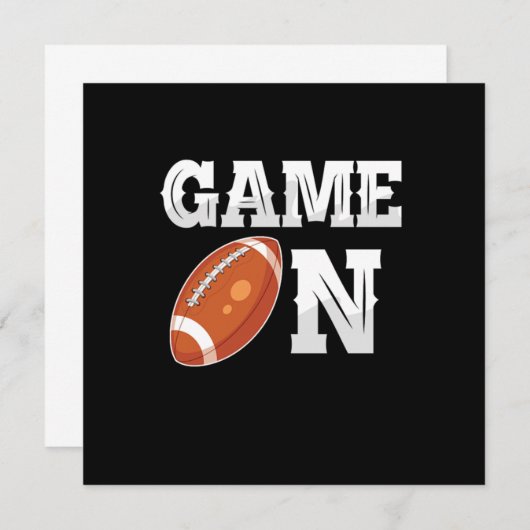 ラグビープレーヤーのアメリカンフットボールのラグビーボールでのゲーム 招待状 (正面/裏面)