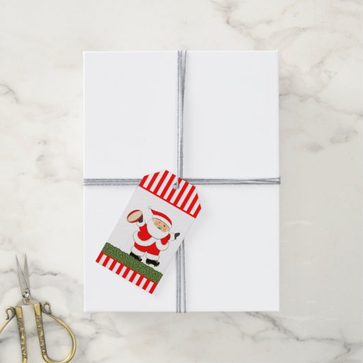 ラグビープレーヤークリスマスギフトタグ ギフトタグ (より糸付き)