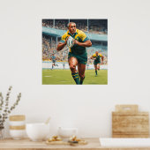 ラグビープレーヤーズアートプリント ポスター (キッチン)