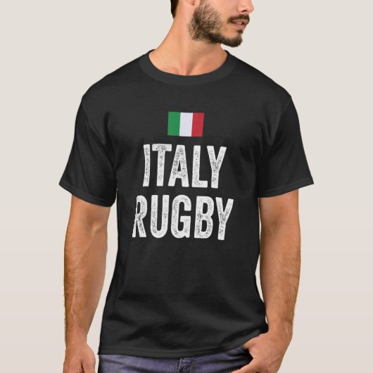 ラグビープレーヤーラグビースポーツイタリアラグビーラグビー Tシャツ (正面)